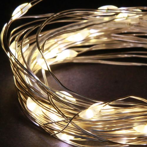 položky LED světýlka s 40 mikroLED diodami, teplá bílá, časovač na baterie, 6 kusů