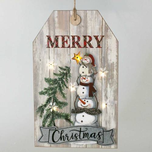 položky LED nástěnná malba sněhulák &quot;Merry Christmas&quot; 23 × 38,5 cm Na baterii