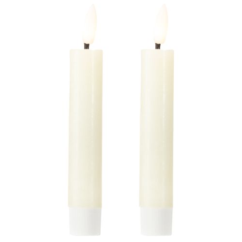 LED svíčka krémová teplá bílá pravý vosk V14,5 cm 2 kusy