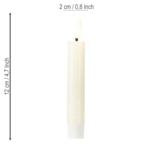 Floristik24 LED svíčka krémová teplá bílá pravý vosk V14,5 cm 2 kusy
