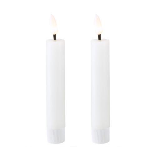 LED tyčinková svíčka bílá vosková svíčka LED teplá bílá 14,5 cm 2 kusy