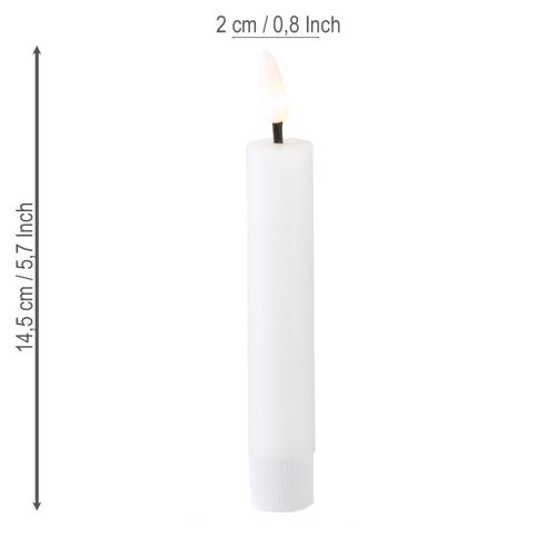 položky LED tyčinková svíčka bílá vosková svíčka LED teplá bílá 14,5 cm 2 kusy