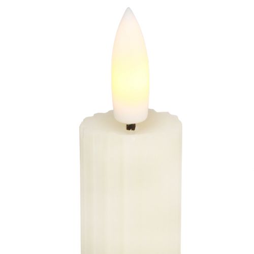 položky LED tyčové svíčky s časovačem drážkované svíčky krémové 24,5cm 4 kusy