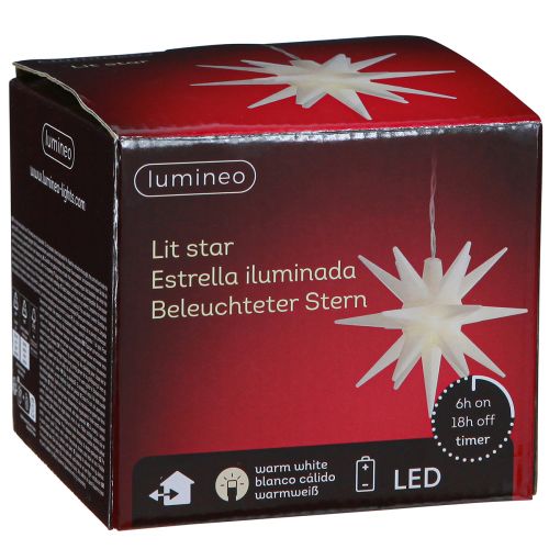 položky LED hvězda vnější bílé světlo hvězdicová baterie Ø12cm H66cm