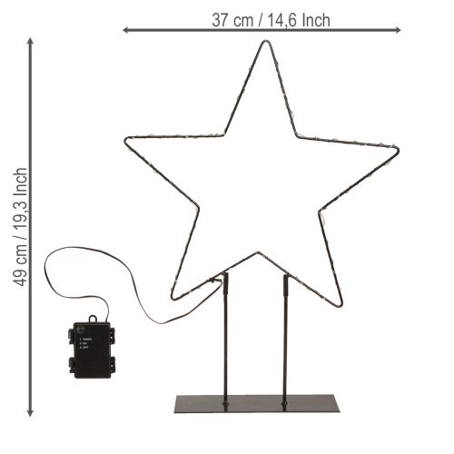 položky LED hvězda stojací kov 100 Micro LED teplá bílá Ø37cm