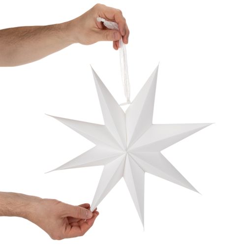LED závěsná hvězda s časovačem, teplá bílá, venkovní, 38 cm | Floristik24.cz