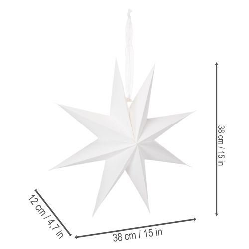 LED závěsná hvězda s časovačem, teplá bílá, venkovní, 38 cm | Floristik24.cz