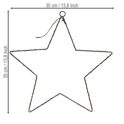položky LED hvězda k zavěšení kovová 110L teplá bílá vnitřní Ø35cm