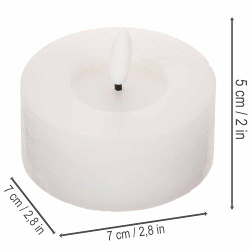 LED XL čajové svíčky z pravého vosku, bílé, teplá bílá, 6 cm, 2 ks | Floristik24.cz