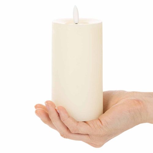 LED svíčka z pravého vosku v bílé barvě s funkcí časovače, teplá bílá, 15 cm | Floristik24.cz
