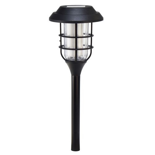 LED svítilna solární zahradní svítilna černá teplá bílá výška 42 cm
