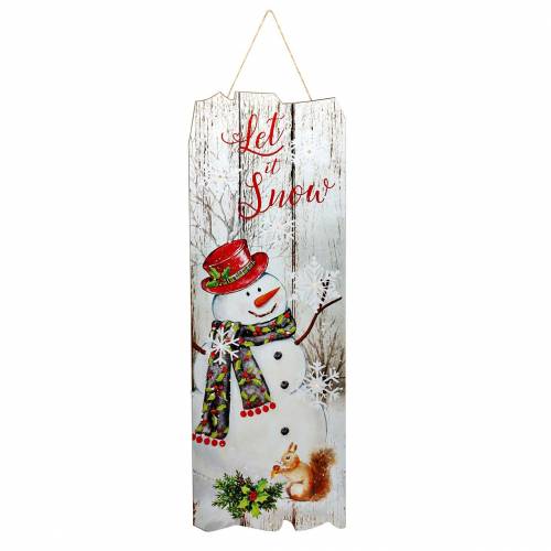 Floristik24 LED nástěnná malba sněhulák "Let it Snow" 21 × 60 cm Na baterie