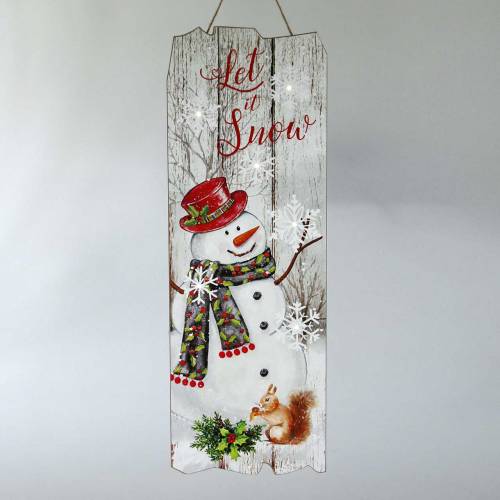 Floristik24 LED nástěnná malba sněhulák "Let it Snow" 21 × 60 cm Na baterie