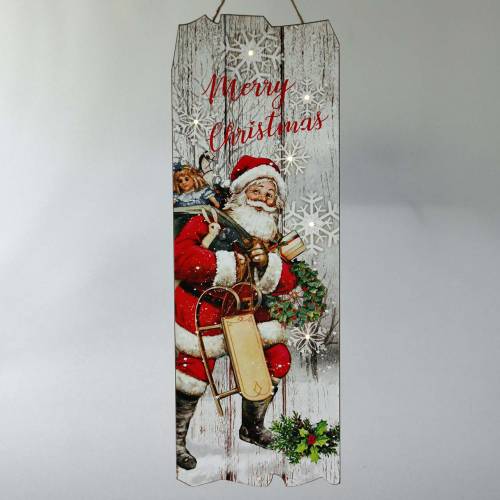 Floristik24 LED nástěnná malba Santa Claus &quot;Veselé Vánoce&quot; 21 × 60 cm Na baterii