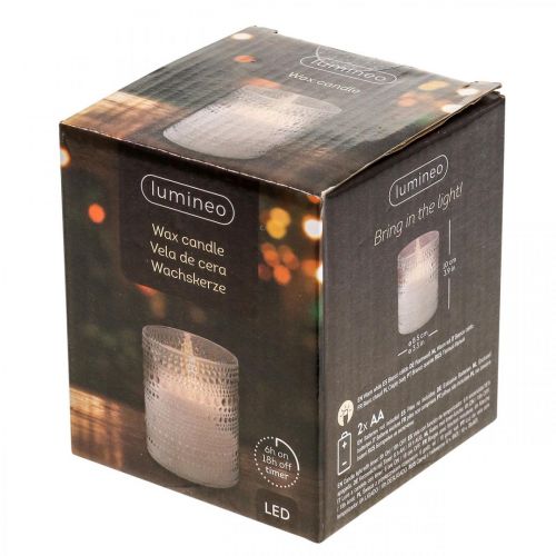 Floristik24 LED svíčka voskový sloup svíčka LED lucerna Ø8,5cm H10cm