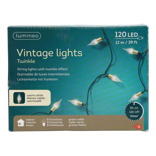 položky LED pohádkové osvětlení Timer Twinkle Vánoční osvětlení 12m