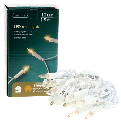 položky LED mini řetěz 10L bílý teplý bílý 1,5m