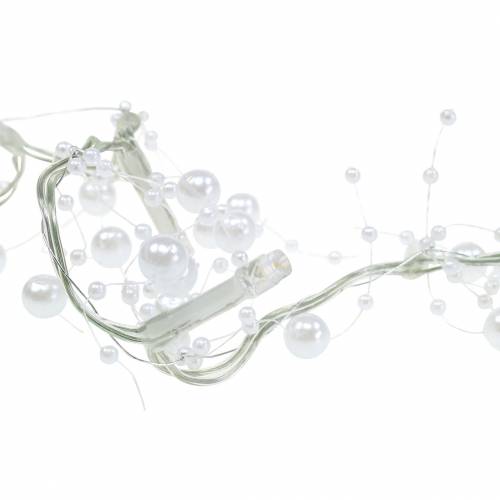 Floristik24 LED světelný řetěz perlová girlanda bílá teplá bílá L120cm
