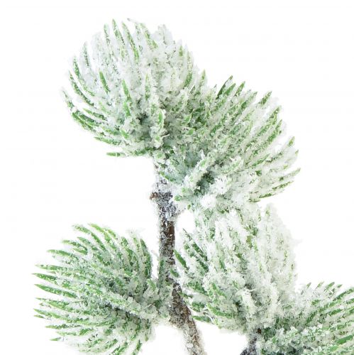 položky Umělá modřínová větev zelená ozdobná větev se sněhem L25cm