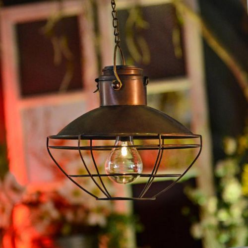 Floristik24 LED závěsné svítidlo, rustikální závěsné svítidlo, solární napájení Ø24,5cm H24cm