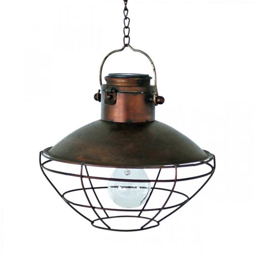 Floristik24 LED závěsné svítidlo, rustikální závěsné svítidlo, solární napájení Ø24,5cm H24cm