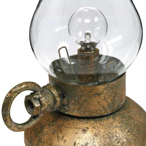 Floristik24 Starožitná dekorativní lampa, mosazné LED světlo, vintage vzhled V19cm Š13,5cm