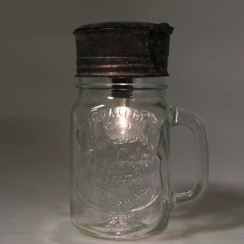 položky Dekorativní sklenice na pití s LED lampičkou Ø8cm V16cm