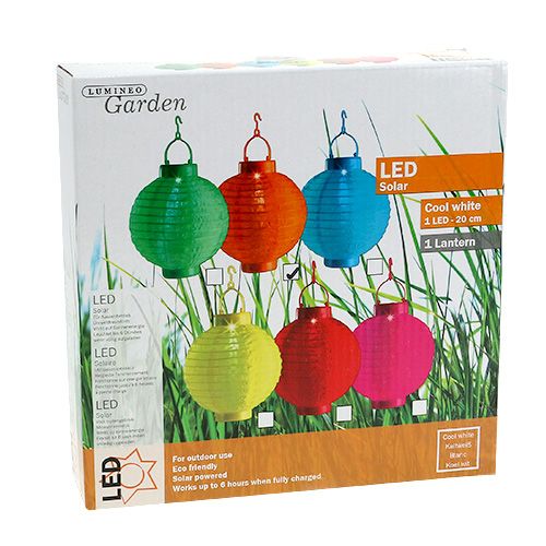Lampion LED se solárním 20cm oranžová | Floristik24.cz