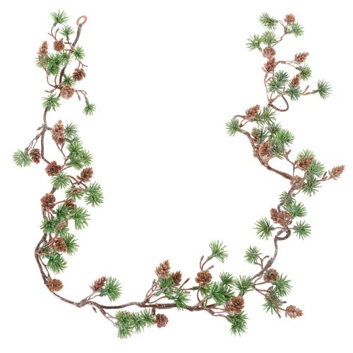Girlanda z umělého modřínu s kužely a jehličími větvičkami, 120 cm