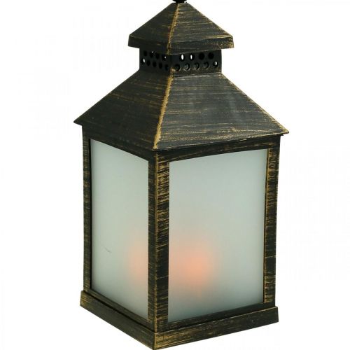 Floristik24 LED lucerna s časovačem Deco Lucerna Vintage Gold H23cm