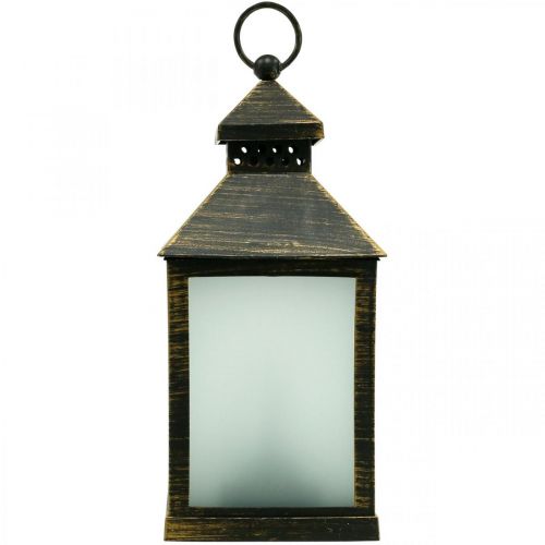 Floristik24 LED lucerna s časovačem Deco Lucerna Vintage Gold H23cm