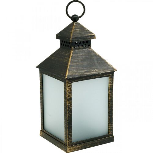 Floristik24 LED lucerna s časovačem Deco Lucerna Vintage Gold H23cm