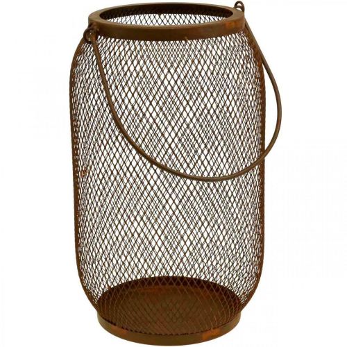 položky Dekorativní lucerna s rukojetí kovového vzhledu rzi Ø17cm V28,5cm