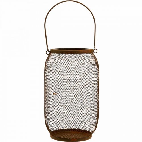 položky Dekorativní lucerna s rukojetí kovového vzhledu rzi Ø17cm V28,5cm