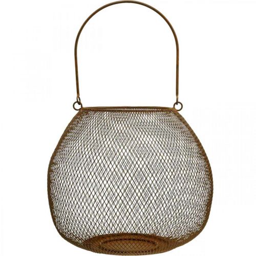 položky Dekorativní lucerna s rukojetí kovového vzhledu rzi Ø26cm V22cm