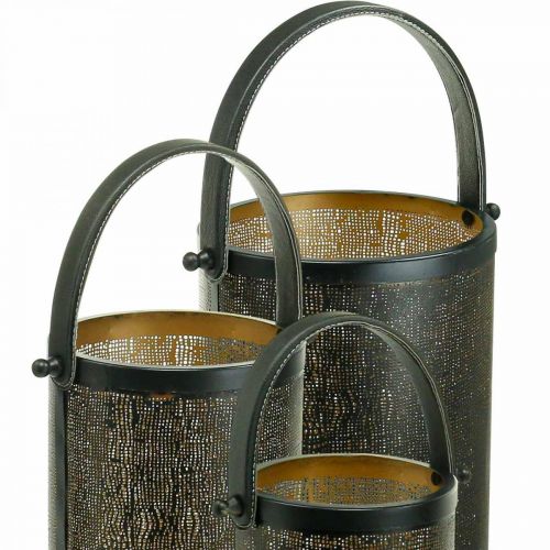 položky Dekorativní lucerny, vzor kovových otvorů pro lucerny H35,5/31/25cm sada 3 ks