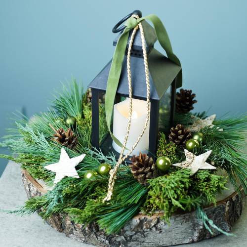 Floristik24 Lucerna s LED svíčkou černá 10,5×24cm