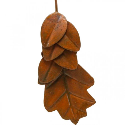 položky Podzimní dekorace listy kovového vzhledu rzi L20cm 4ks