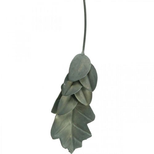 položky Podzimní dekorační listí kov stříbrná šedá L20cm 4ks