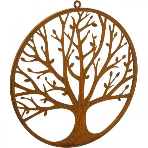 položky Nástěnná dekorace strom života patina ozdobný prsten kovový prsten Ø38cm