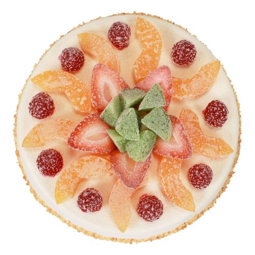 Floristik24 Potravinová atrapa, umělý dort s ovocem Ø23cm V8,5cm