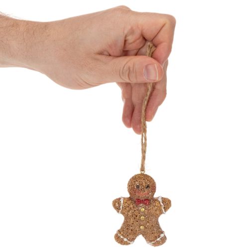 Dekorativní závěsné ozdoby, umělé perníkové figurky, 7 cm, 3 kusy | Floristik24.cz
