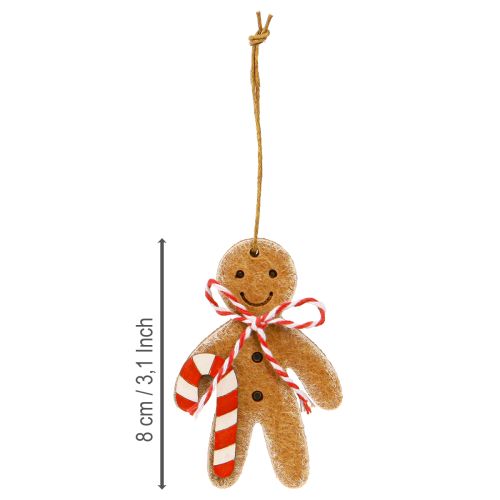 položky Perníková dekorace na zavěšení z dřevěných vláken, různé barvy, 8 cm, 12 ks
