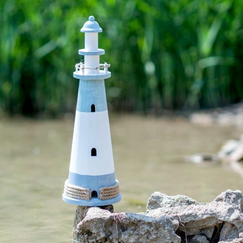 Floristik24 Maják Ø16cm H50,5cm Modrý
