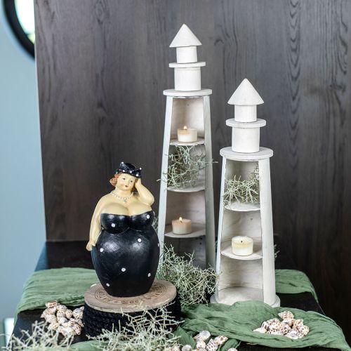 položky Lighthouse Shabby Chic krémová letní dekorace Námořní Ø14,5cm H51cm
