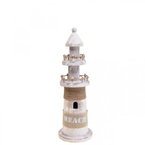 položky Dřevěný maják Maritime Wood Deco White H25cm