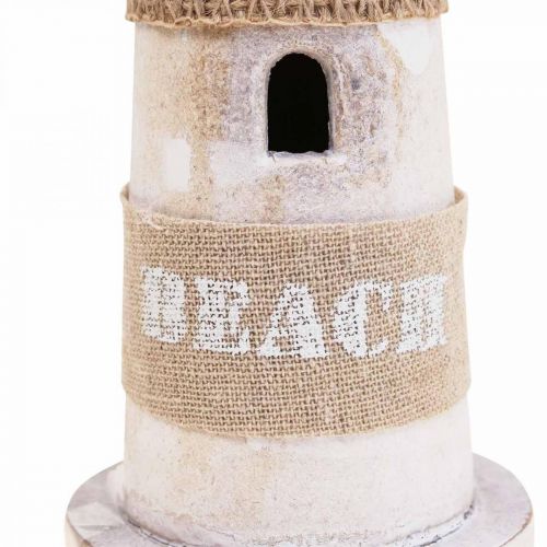 Floristik24 Dřevěný maják Maritime Wood Deco White H25cm