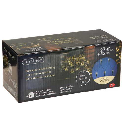 položky Venkovní světelná síť na zimostráz, řetězová světla s 60 LED diodami, Ø35cm