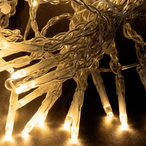 položky Světelný závěs 120 LED světelných řetězů teplá bílá 100×180cm