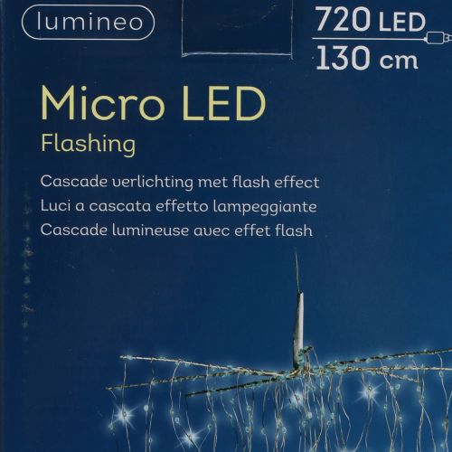 položky Světelná kaskáda Micro-LED studená bílá 720 H130cm